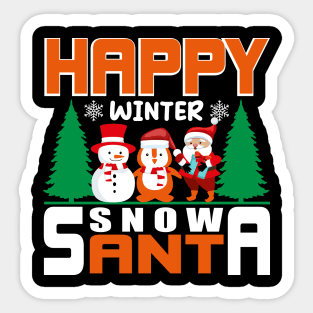 Snow Santa T - Shirt Design Sticker